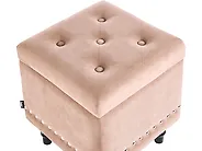 Storage Pouffe LORETTO Velvet Beige_1186164