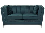 Sofa 2-Sitzer GAULA Samtstoff Blaugrün_706284