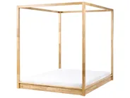 Himmelbett Holz HERLIERE 160 x 200 cm Hellbraun_1037143
