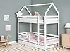Hochbett mit Schubladen Haus Kiefernholz GIRGOLS 90 x 200 cm mit Stauraum Weiß