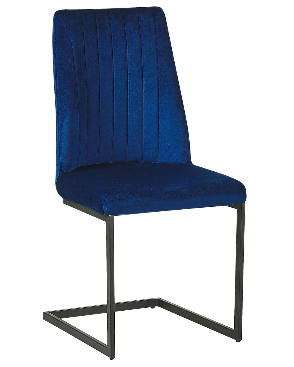 Set of 2 Dining Chairs LAVONIA Velvet Navy Blue_790016