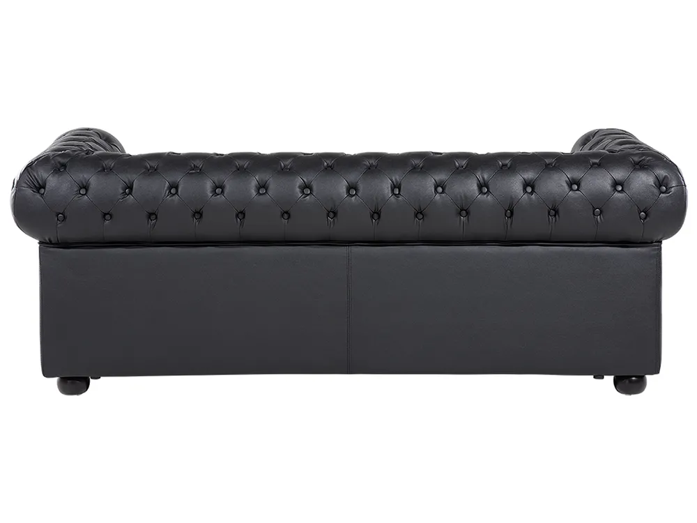 Sofa 3 Seater CHESTERFIELD Leather Black_539818