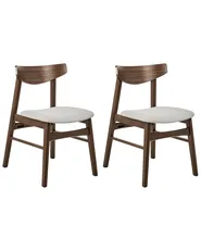 Esszimmerstuhl 2er Set SMILEY Holz Braun / Grau_952339