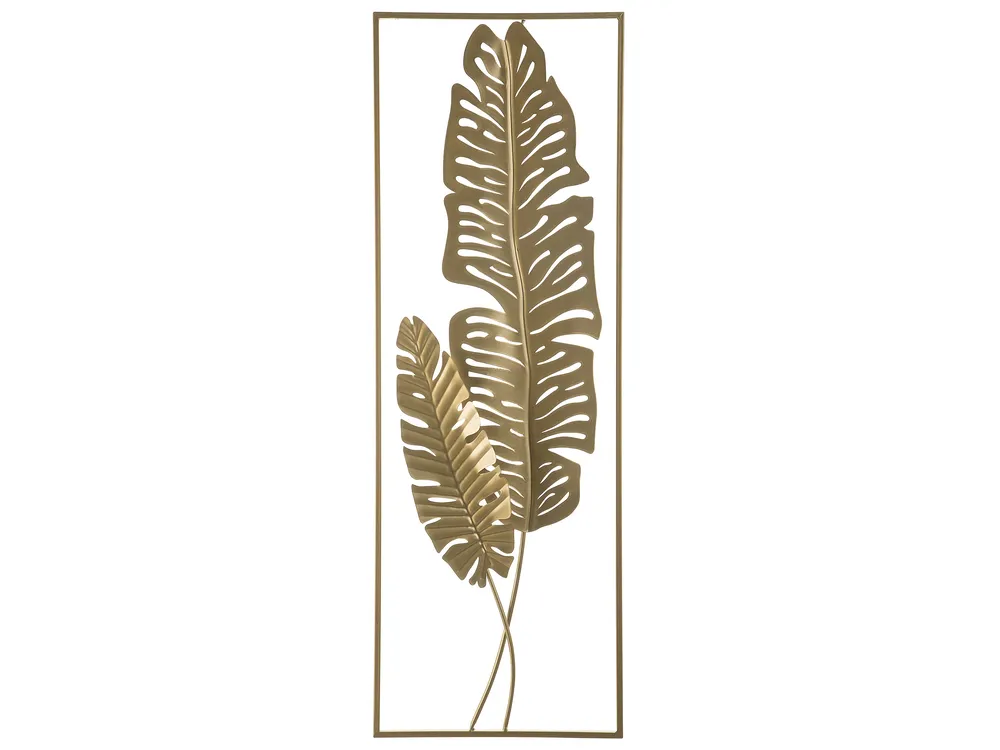 Wandobjekt Blatt PALLADIUM Metall 90 cm Gold