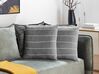 Set of 2 Decorative Cushions MILAS 50 x 50 cm Linen Grey Striped