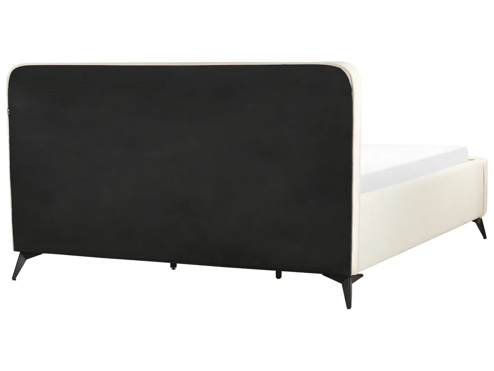 Bett mit Lattenrost Cord VALOGNES 180 x 200 cm Hellbeige_876585
