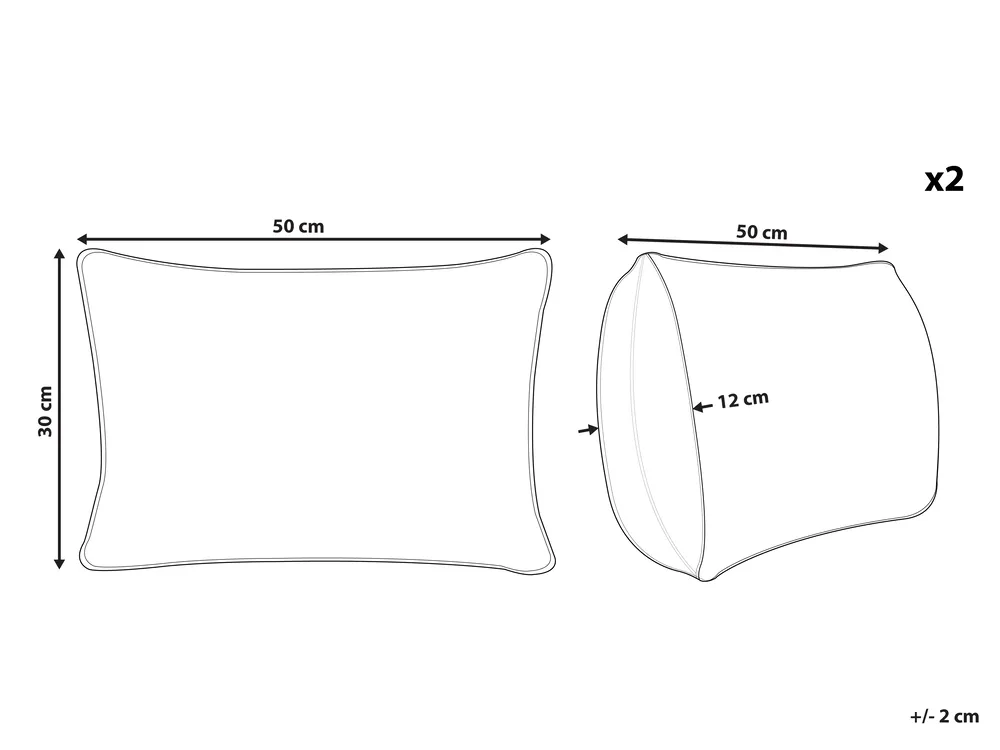 Dekokissen 2er Set MOTARI 30 x 50 cm Samtstoff Grau Geometrisches Muster_801519