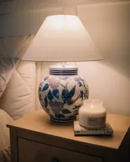Table Lamp ARUNCA Porcelain White/ Blue_1048127