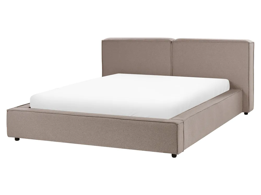 Bett mit Lattenrost Stoff LINARDS 160 x 200 cm Taupe