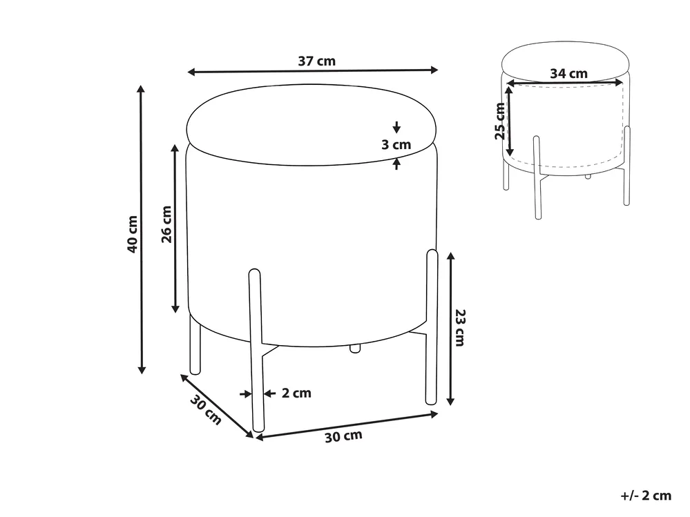 Pouf mit Stauraum WENONA Samtstoff Schwarz_1026327