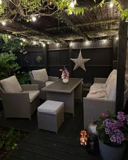 Lounge Set mit Tisch und Ottomane 5-Sitzer FONTI inkl. Kissen Polyrattan Braun_978246