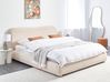 Bett mit Stauraum BLAGNAC Bouclé Hellbeige 180 x 200 cm