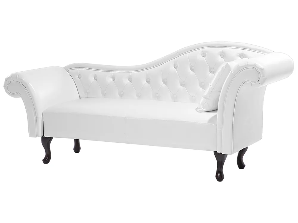 Rechtsseitige Chaiselongue LATTES Kunstleder Weiß_697378