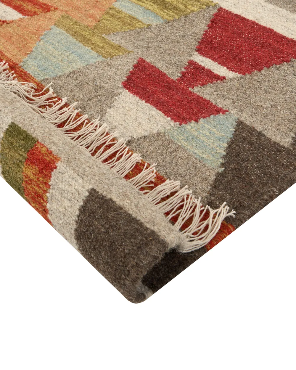 Teppich KAGHSI Bunt 140 x 200 cm Kelim Wolle_1073019