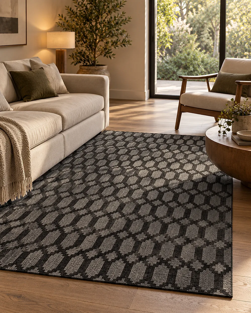 Teppich CIZRE Dunkelgrau 140 x 200 cm Viskose