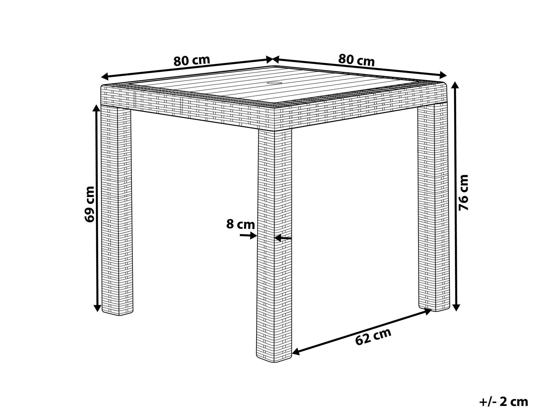 Gartentisch FOSSANO 80 cm 80 cm Hellgrau_744589