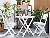 Bistro Set inkl. Kissen klappbar FIJI Akazienholz Blau