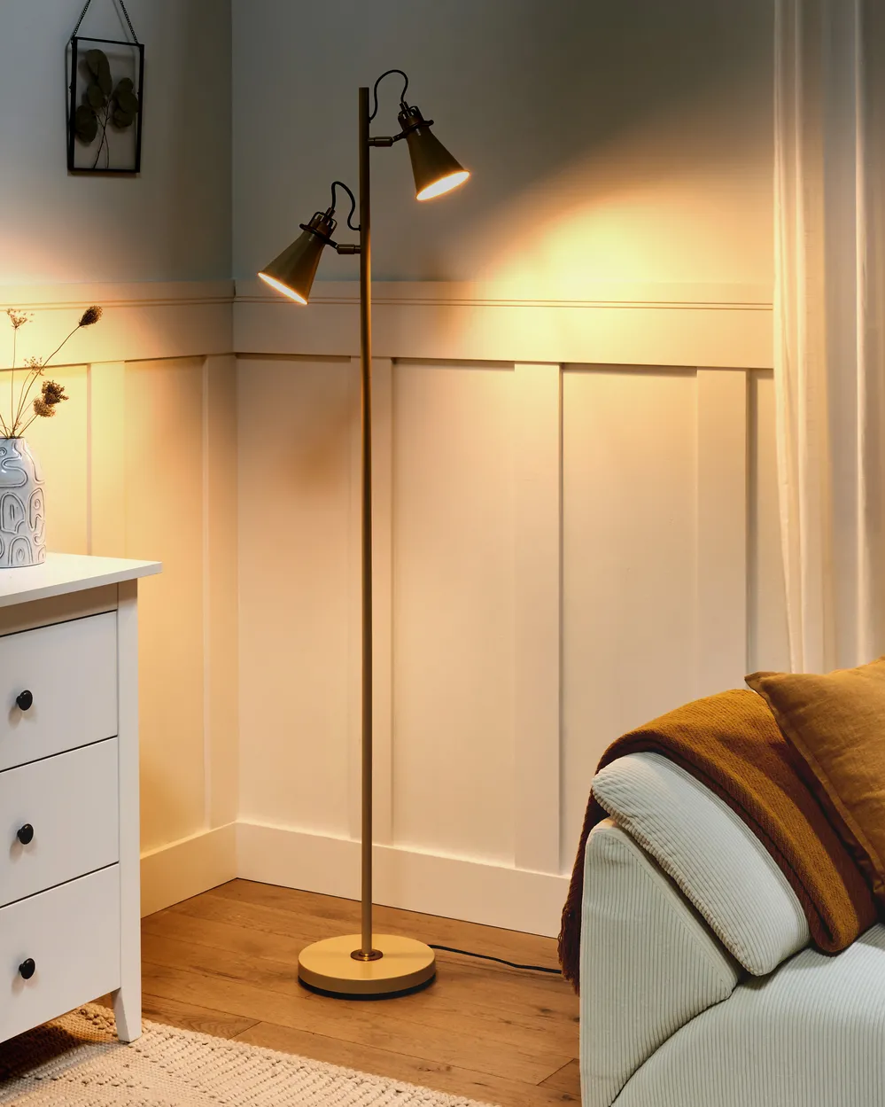 Stehlampe MOYOLA verstellbar Metall Beige