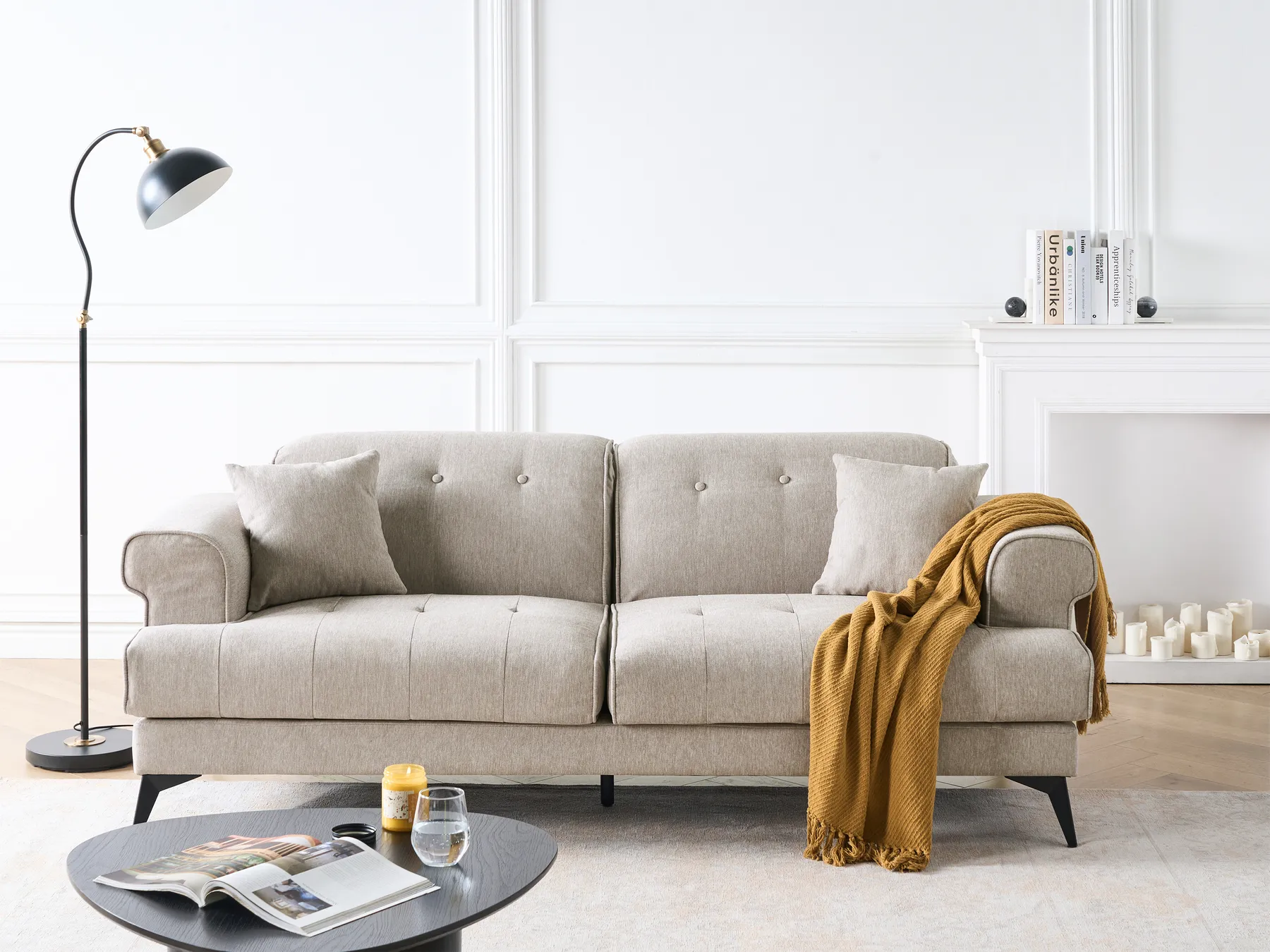 Sofa 3-Sitzer SKIVE Stoff Taupe_946151