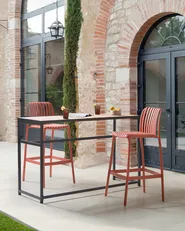Set mit 2 Barstühlen ARICCIA 2 in 1 Kunststoff Hellrot_1001768
