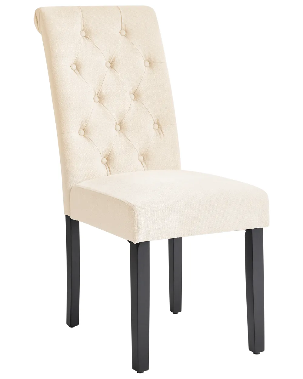 Esszimmerstuhl 2er Set VELVA Stoff Hellbeige_970115