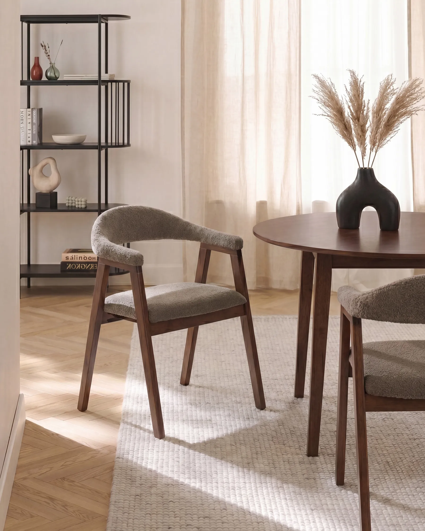 Esszimmerstuhl 2er Set ONECO Holz Braun / Taupe_1085049