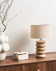 Tischlampe BETWA Mango Holz Hellbraun_985936