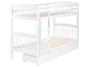 Bunk Bed with Drawers REVIN Pine Wood White 90 x 200 cm (EU Single)_797092