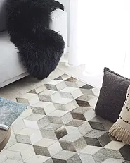 Rug SASON Beige 160 x 230 cm Leather_1156979