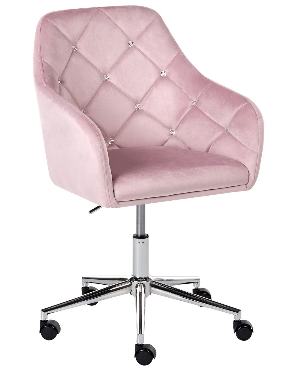 Desk Chair VELORIA Velvet Pastel Pink