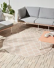 Outdoorteppich MOSORE Beige ø 160 cm_1184099