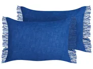 Dekokissen 2er Set MABA 50 x 35 cm Baumwolle Marineblau Ohne Muster_940208