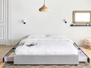 Bett mit Schubladen ohne Kopfteil PRADES Stoff Hellgrau 180 x 200 cm_996112