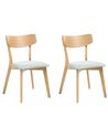 Set van 2 eetkamerstoelen HOLLY Hout Lichtbruin/mint