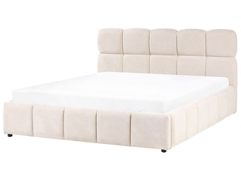 Ottoman Bed NOYON Fabric Light Beige 160 x 200 cm (EU King Size)