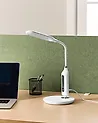 LED Schreibtischlampe CYGNUS mit Dimmer Metall Weiß