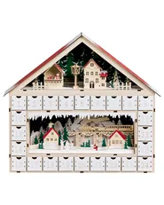 Christmas Decoration LED NISSER 44 cm Advent Calendar Light Brown_1016977