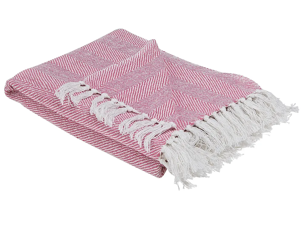 Kuscheldecke TANGIER Baumwolle 130 x 160 cm Rosa