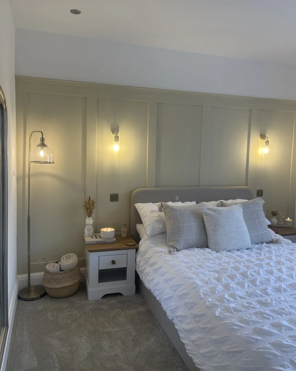 Bett mit Lattenrost Stoff RENNES 140 x 200 cm Hellbeige_877908