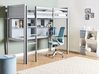Hochbett mit Schreibtisch Kiefernholz FOUCAMONT 90 x 200 cm Grau