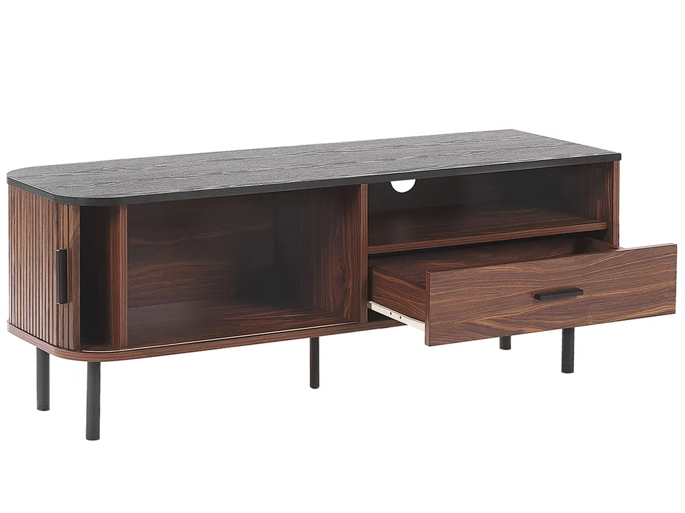 TV Stand JOSE Dark Brown - Beliani.ro