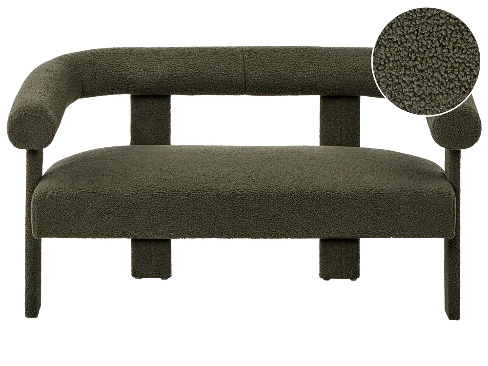 Sofa 2-Sitzer ILBRO Bouclé Dunkelgrün
