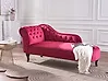 Linksseitige Chaiselongue NIMES Samtstoff Burgunderrot