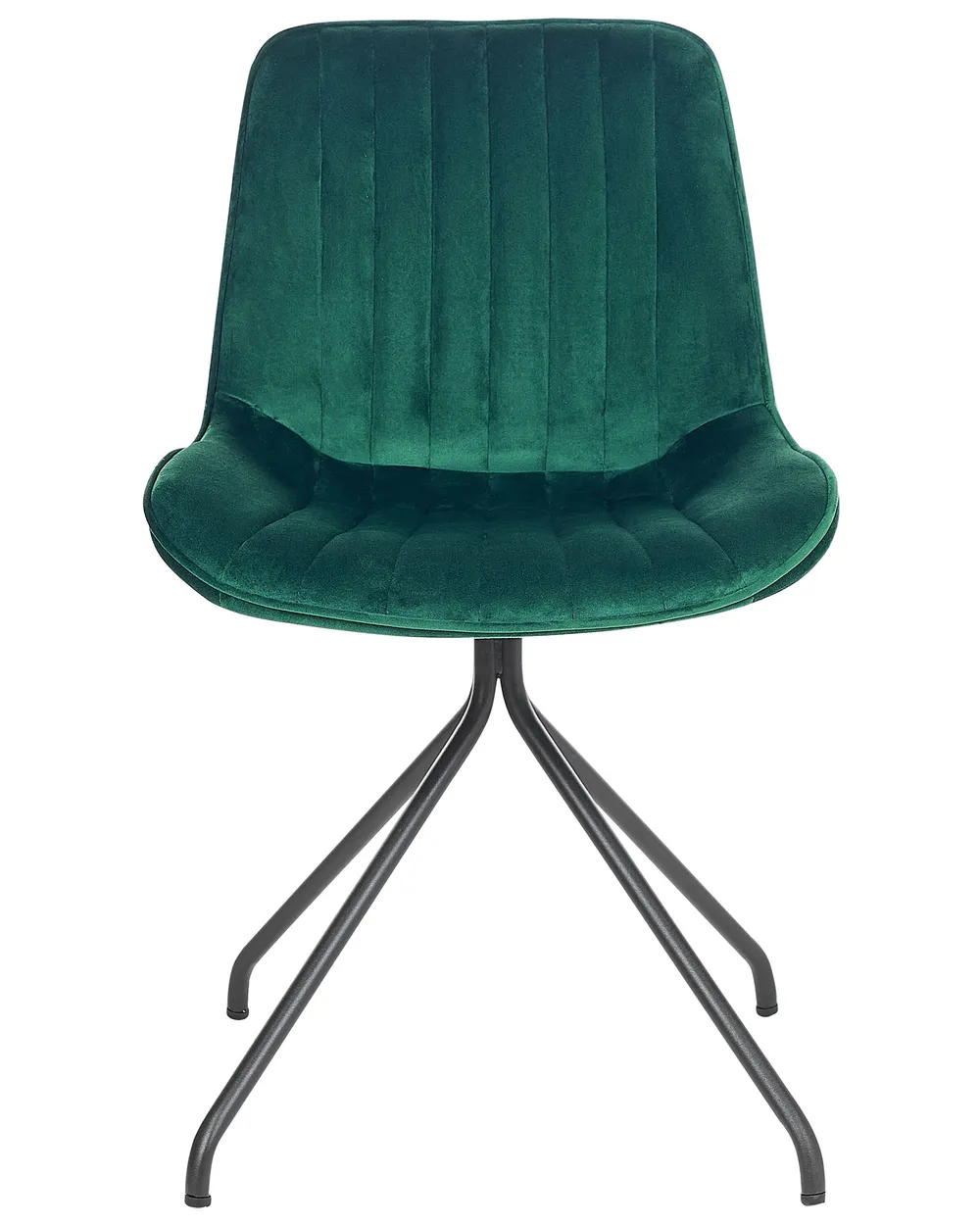 Set of 2 Dining Chairs NAVASOTA Velvet Emerald Green_860858