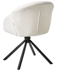 Set of 2 Dining Chairs Swivel MAYBEE Fabric Off-White_993036