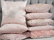 Set of 2 Decorative Cushions PASQUE 45 x 45 cm Velvet Pink Solid_1178508