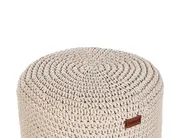 Footstool Macramé MARDAN Cotton Beige_904312