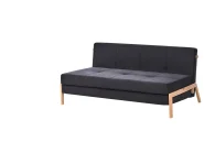Living Room Set 3 Seater EDLAND with Pouffe Fabric Black_1041003