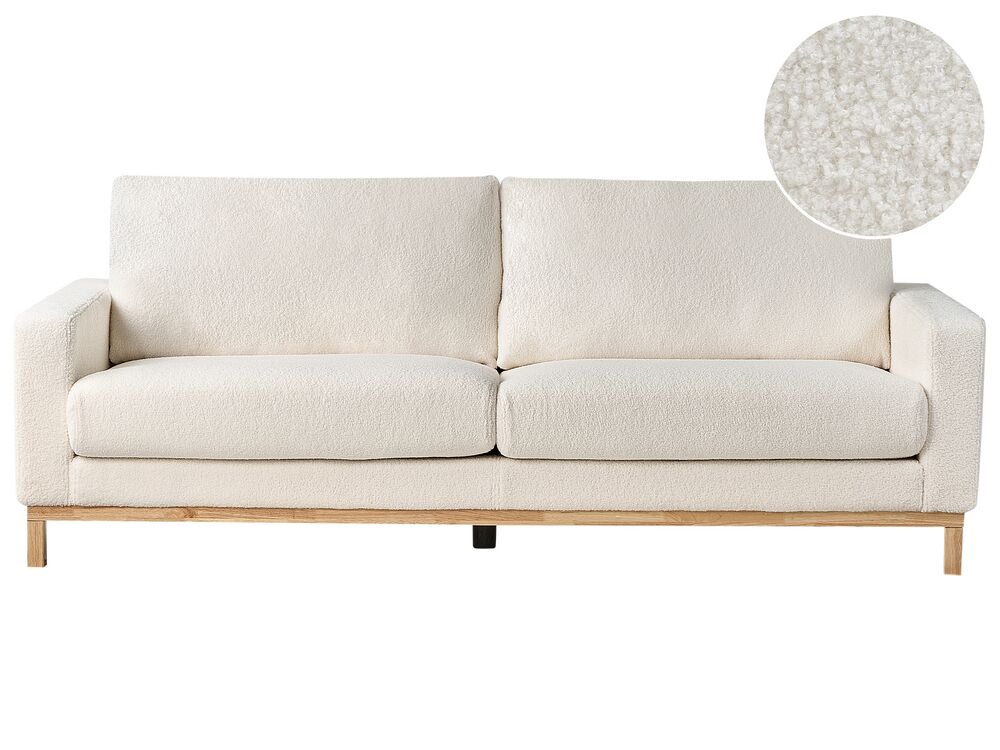Sofa 3-Sitzer SIGGARD Bouclé Weiß