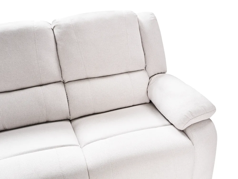 Manual Recliner Corner Sofa 5 Seater ROKKE with USB Port Fabric Off-White Left Hand_959386